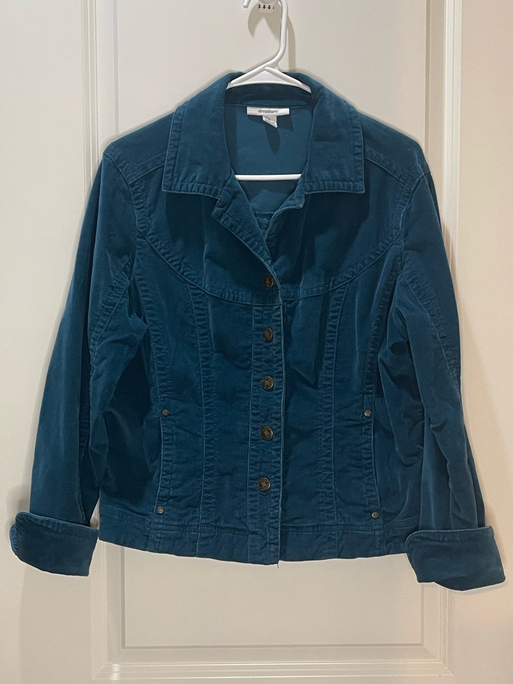 Teal Corduroy Jacket with Stretch L